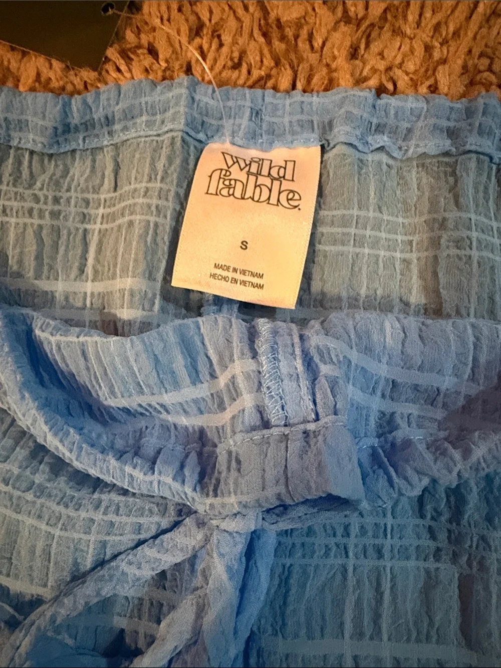 wild fable Sky Blue Ruffle-Trim Gauze Shorts